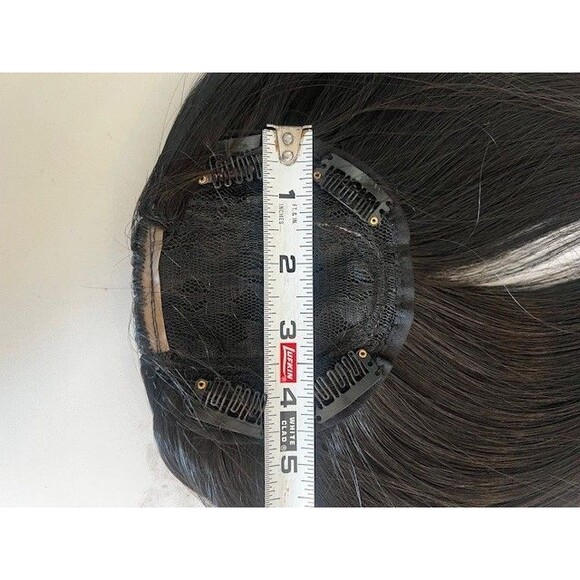Candela Womens Hair Topper Topper Clip In 16 Inch Hairpiece Silk Jet Blk - Picture 7 of 9